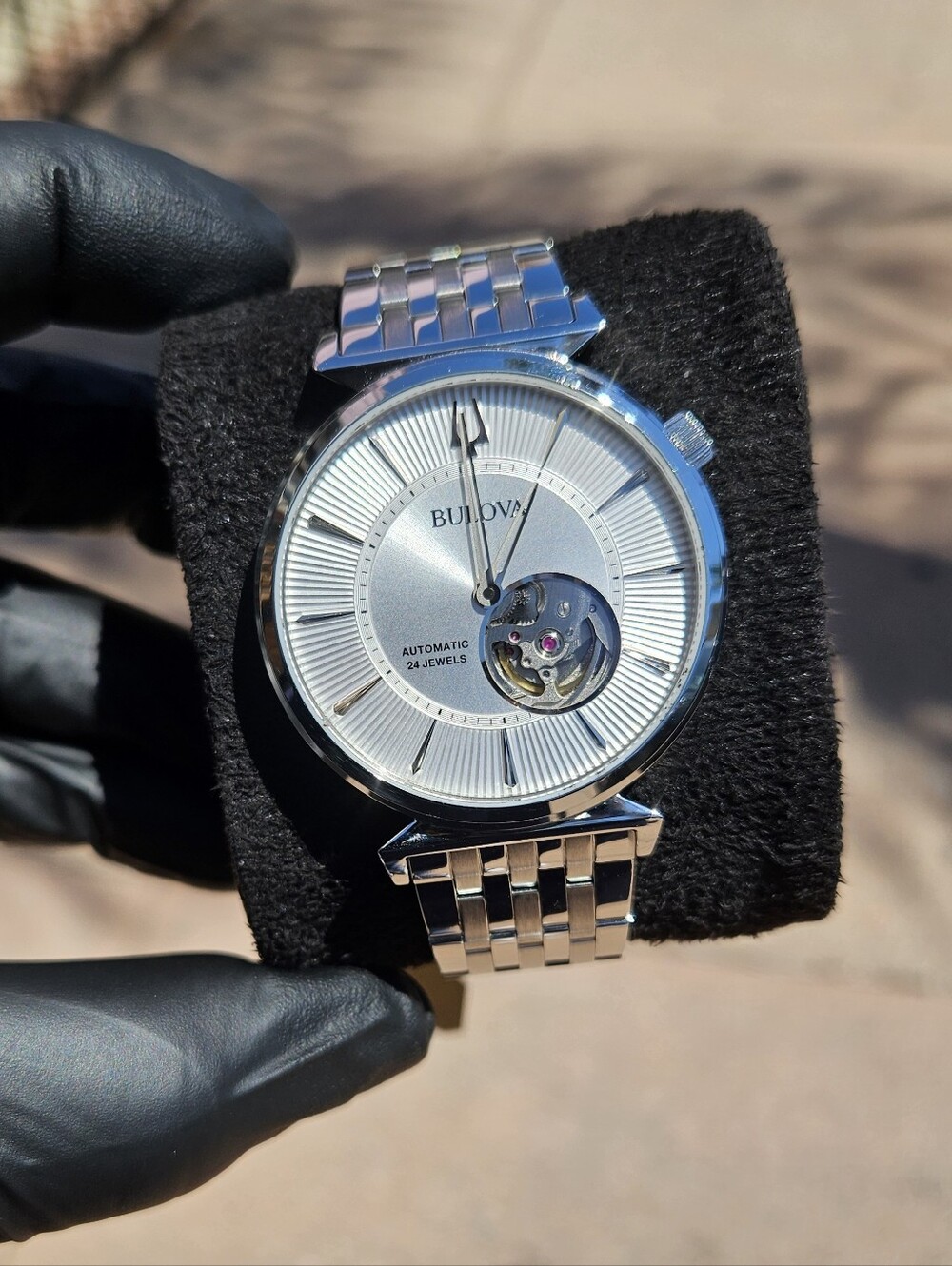 Bulova Regatta Steel 40mm Automatic Open Heart Watch